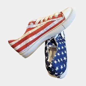 Source Unknown Patriotic Laceup Sneakers Size 38